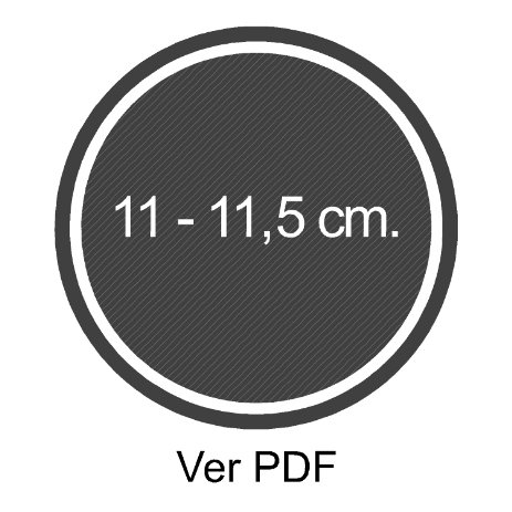 Parches de 11 a 11.5 cm.